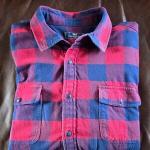 Vineyard Vines  PlaidFlannel Shirt Jacket Red & Blue Men's Size  X-Large